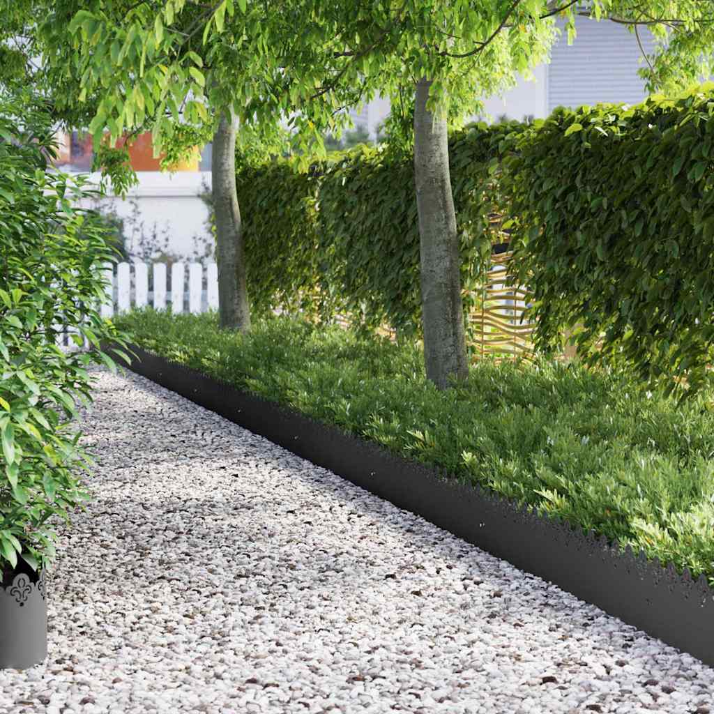 Vidaxl gazonranden 20 pcs zwart 103 x 0,05 x 22 cm staal