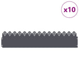 Vidaxl gazonranden 10 pcs antraciet 103 x 0,05 x 22 cm staal