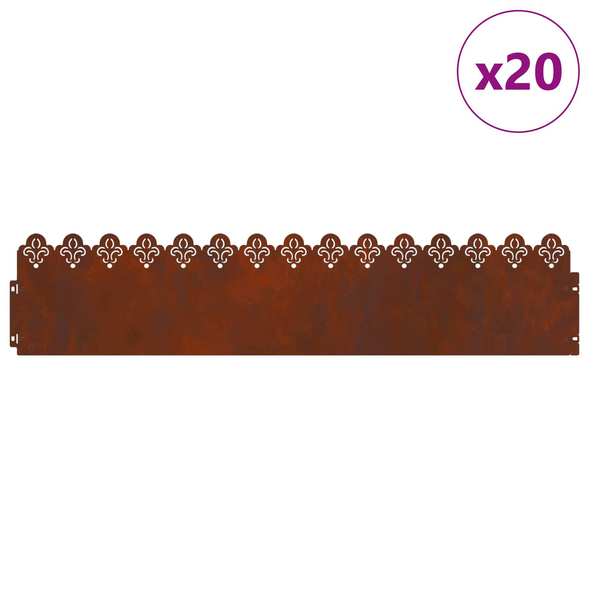 Vidaxl gazonranden 20 pcs roestig 103 x 0,05 x 22 cm cortenstaal