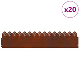 Vidaxl gazonranden 20 pcs roestig 103 x 0,05 x 22 cm cortenstaal