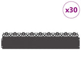 Vidaxl gazonranden 30 pcs zwart 103 x 0,05 x 22 cm staal