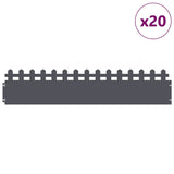 Vidaxl gazonranden 20 pcs antraciet 103 x 0,05 x 22 cm staal