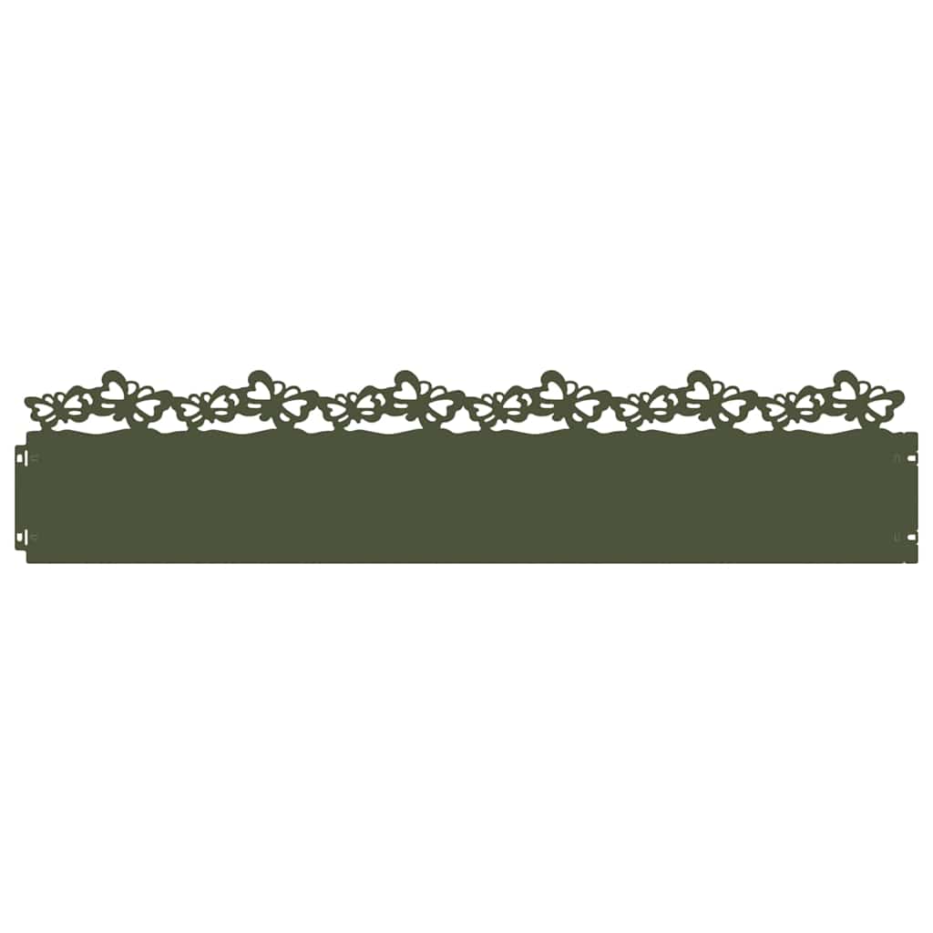 Vidaxl gazonranden 30 pcs olijf groen 103 x 0,05 x 22 cm staal
