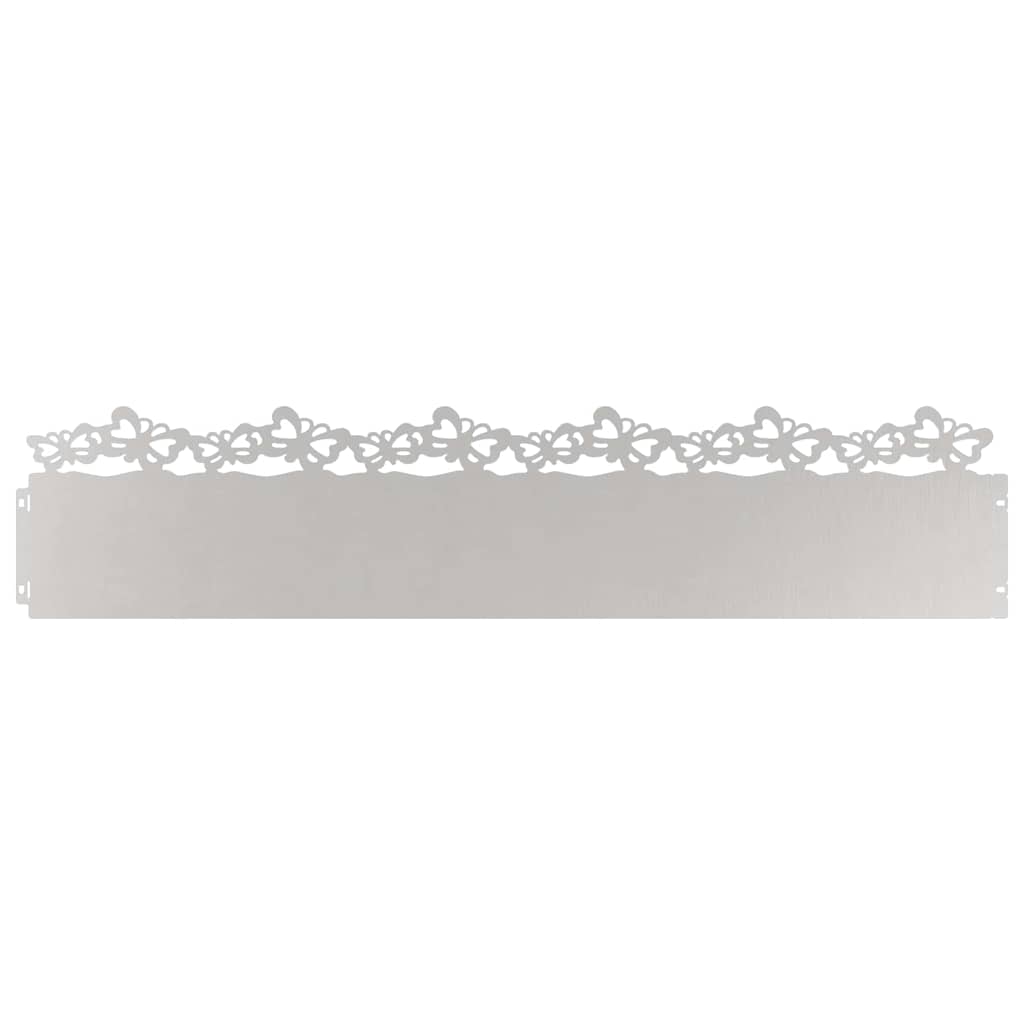 Vidaxl gazonranden 10 pcs zilver 103 x 0,05 x 22 cm roestvrij staal