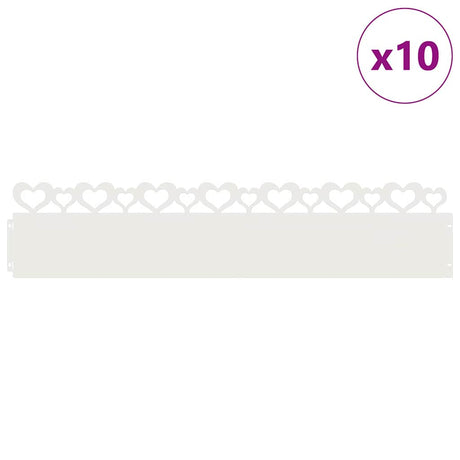 Vidaxl gazonranden 10 pcs wit 103 x 0,05 x 22 cm staal