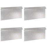 Vidaxl slakkenhekje 4 pcs zilver 50 x 3,5 x 25 cm roestvrij staal