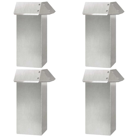 Vidaxl slakkenhekje 4 pcs zilver 13,5 x 13,5 x 25 cm roestvrij staal