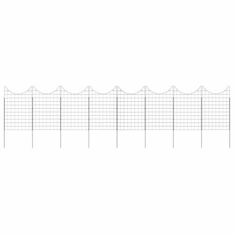 Vidaxl vijverhekken set 8 pcs groen 50 x 80 cm staal