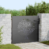 Vidaxl tuinpoort met slot zwart 85 x 100 cm poedergecoat staal