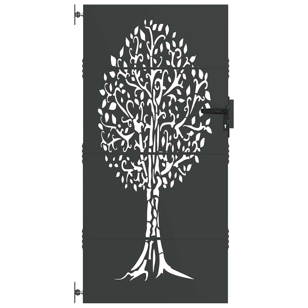 Vidaxl tuinpoort met slot zwart 85 x 200 cm poedergecoat staal