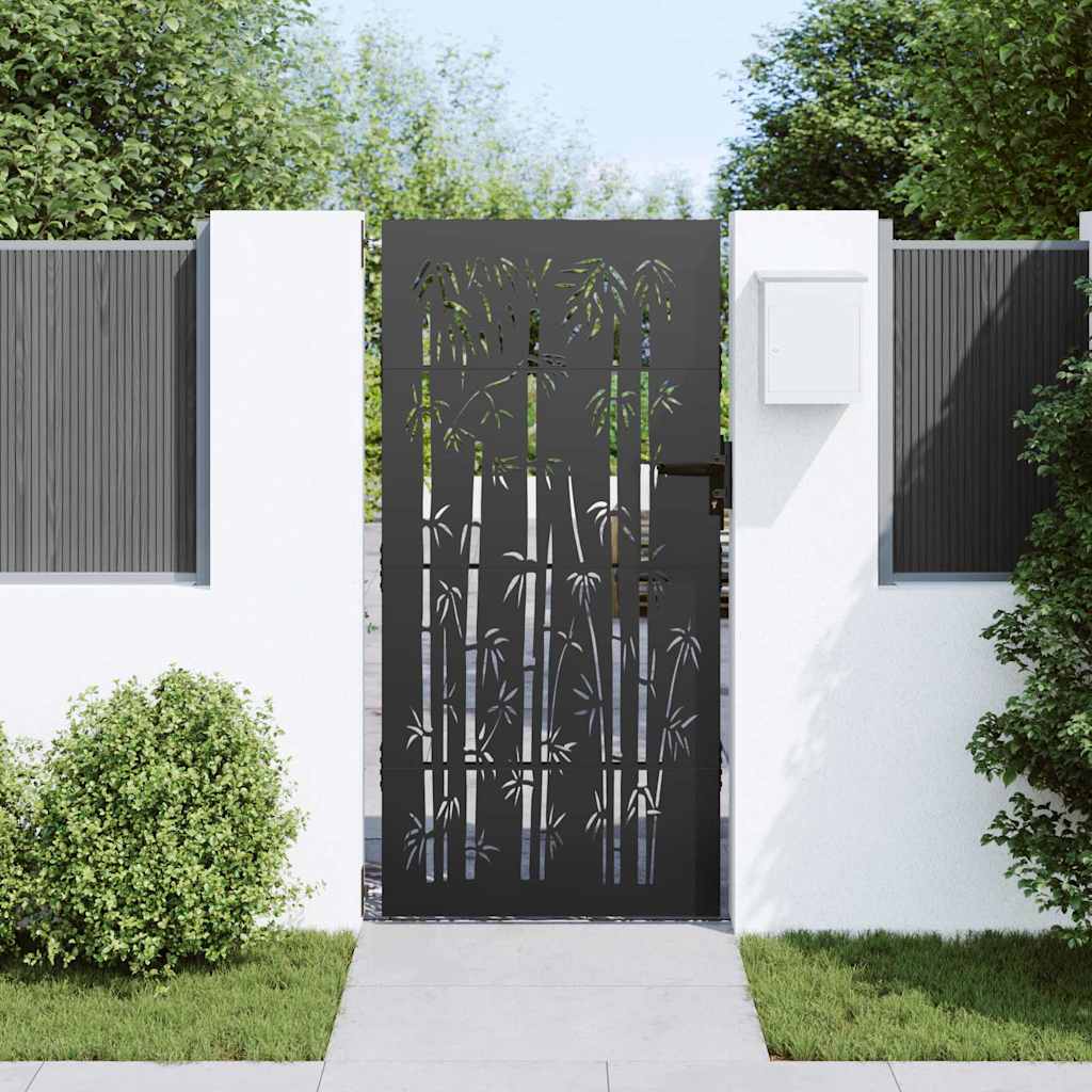 Vidaxl tuinpoort met slot zwart 85 x 100 cm poedergecoat staal
