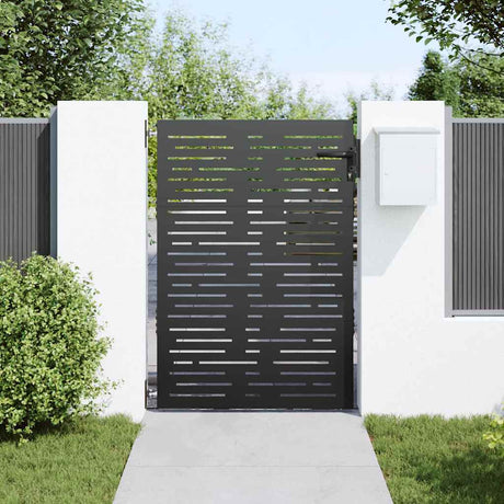 Vidaxl tuinpoort met slot zwart 85 x 125 cm poedergecoat staal