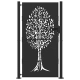 Vidaxl tuinpoort met slot zwart 110 x 180 cm poedergecoat staal