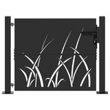 Vidaxl tuinpoort met slot zwart 110 x 105 cm poedergecoat staal