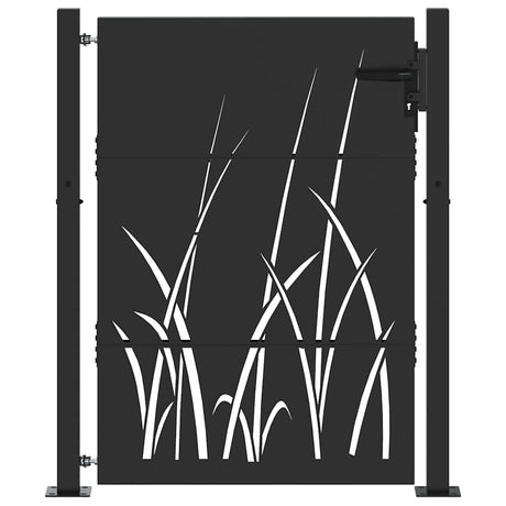 Vidaxl tuinpoort met slot zwart 100 x 125 cm poedergecoat staal