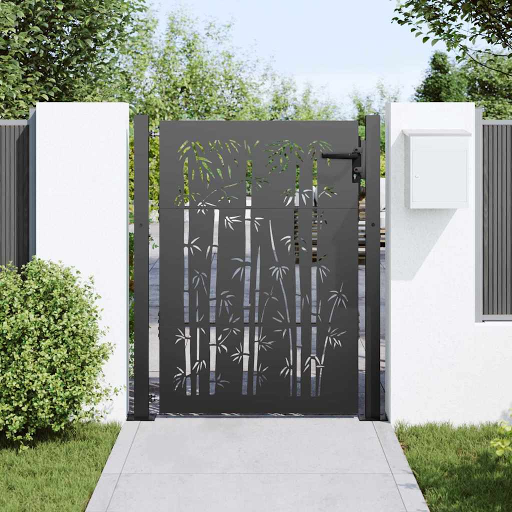 Vidaxl tuinpoort met slot zwart 110 x 130 cm gepoedercoat staal