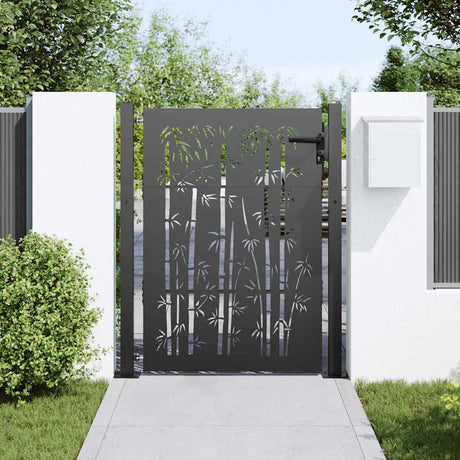 Vidaxl tuinpoort met slot zwart 110 x 130 cm gepoedercoat staal