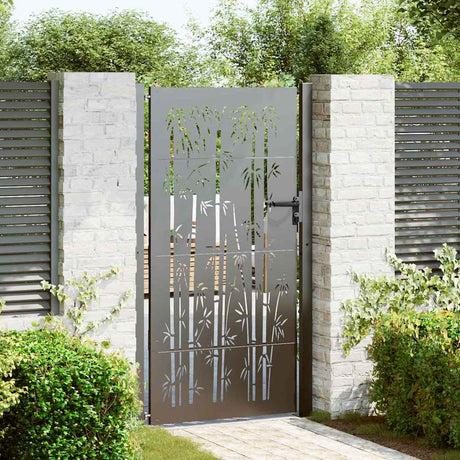 Vidaxl tuinpoort met slot zwart 110 x 205 cm gepoedercoat staal