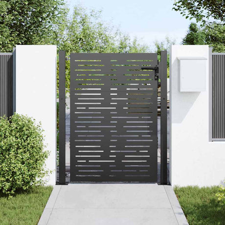 Vidaxl tuinpoort met slot zwart 110 x 155 cm gepoedercoat staal