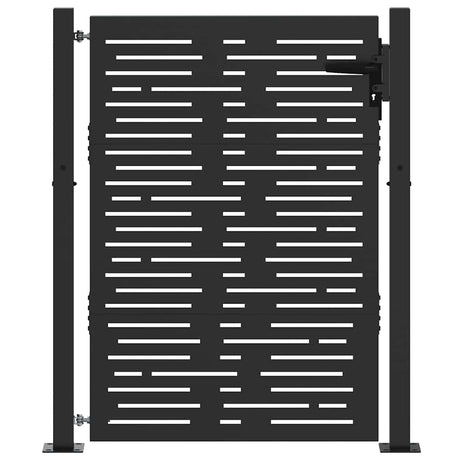 Vidaxl tuinpoort met slot zwart 110 x 155 cm gepoedercoat staal