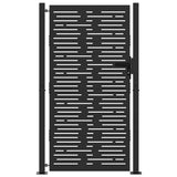 Vidaxl tuinpoort met slot zwart 110 x 205 cm gepoedercoat staal