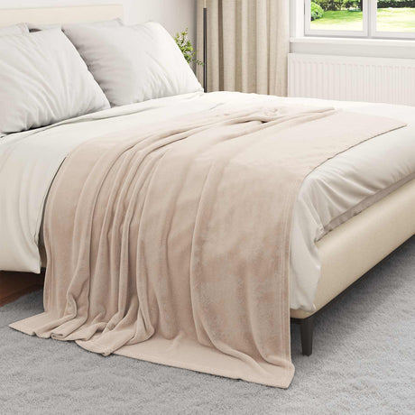 Vidaxl gooi deken beige 150 x 200 cm fleece