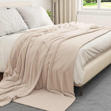 Vidaxl gooi deken beige 220 x 240 cm fleece