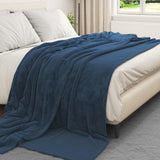 Vidaxl gooi deken marineblauw 220 x 240 cm fleece
