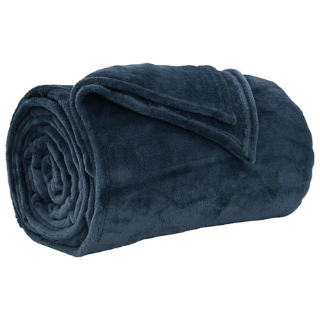 Vidaxl gooi deken marineblauw 240 x 270 cm fleece