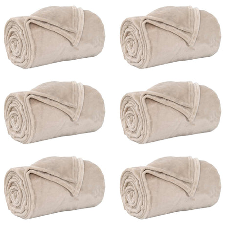 Vidaxl kleden 6 pcs beige 150 x 200 cm fleece