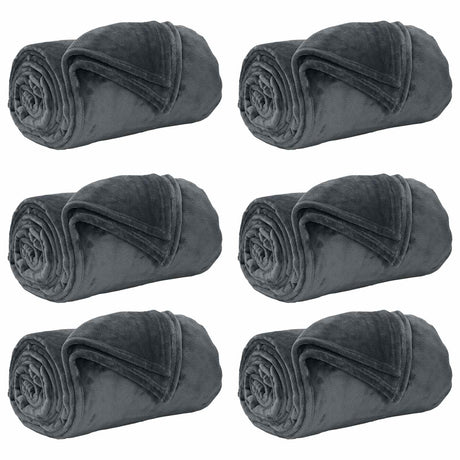Vidaxl kleden 6 pcs donkergrijs 240 x 270 cm fleece