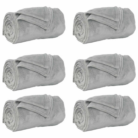 Vidaxl kleden 6 pcs grijs 130 x 150 cm fleece
