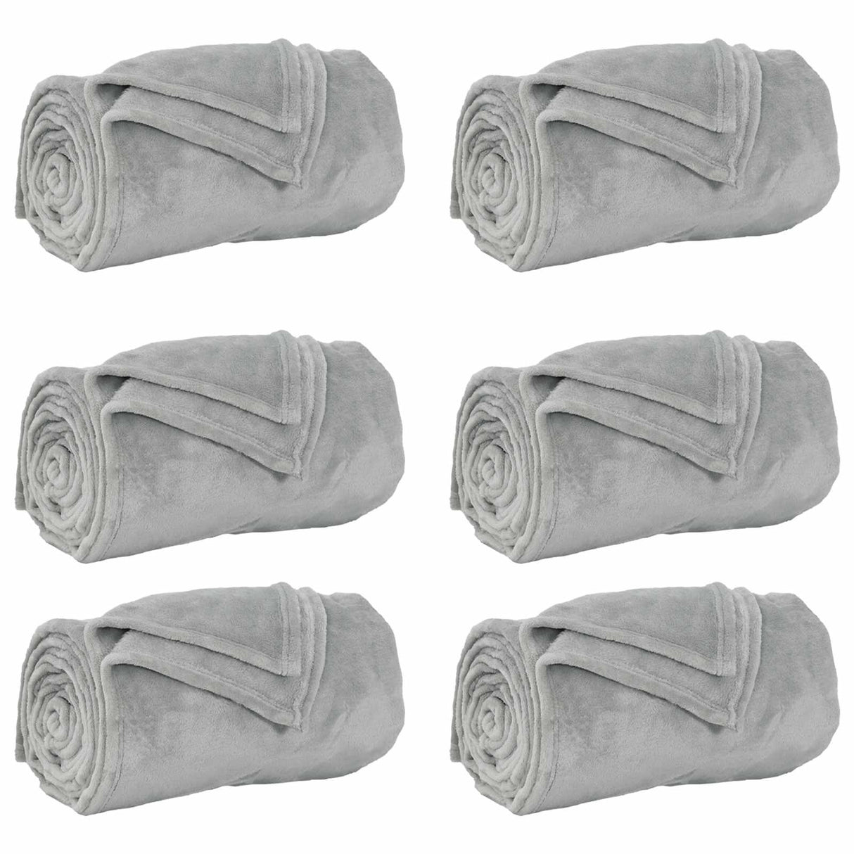 Vidaxl kleden 6 pcs grijs 240 x 270 cm fleece