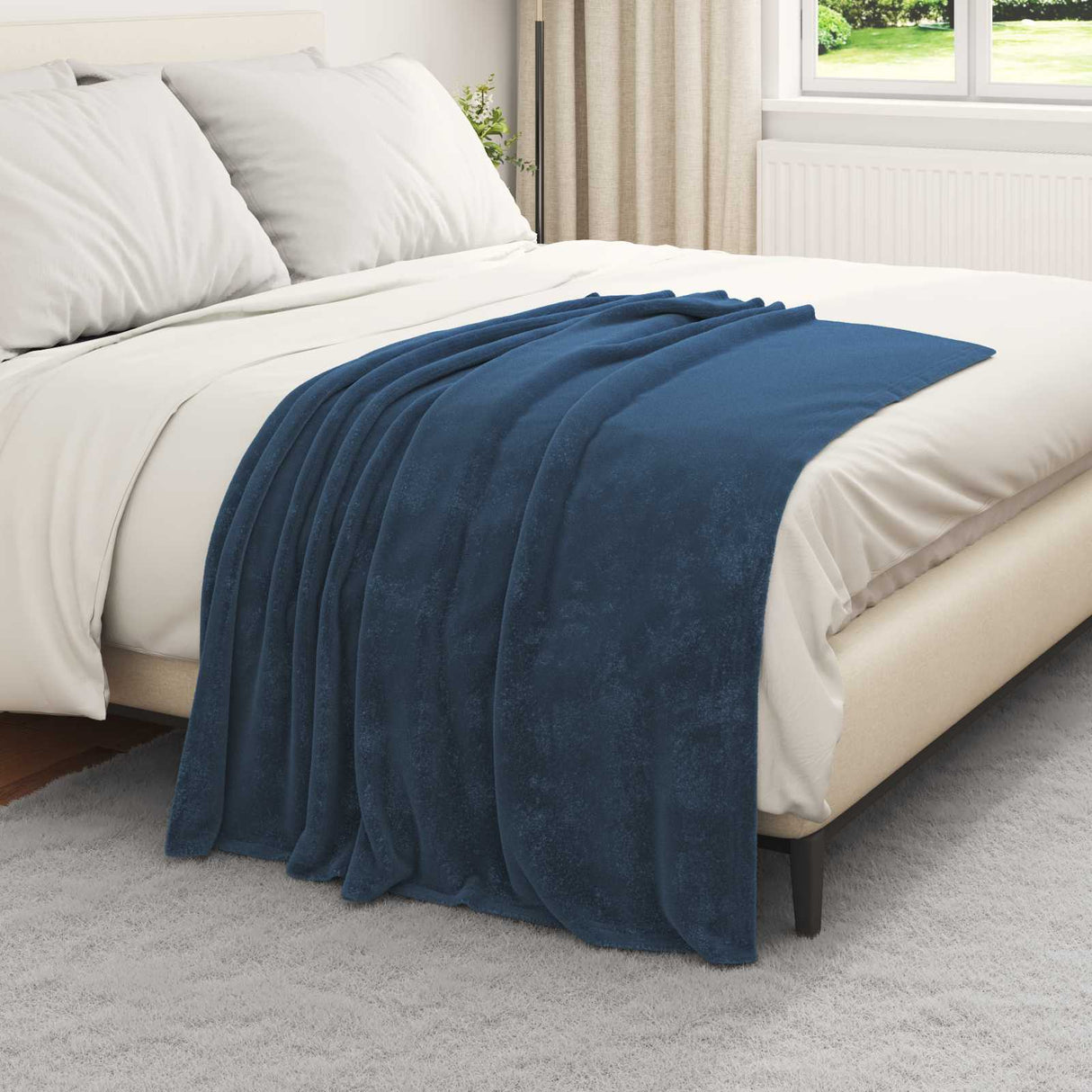 Vidaxl kleden 6 pcs marineblauw 130 x 150 cm fleece
