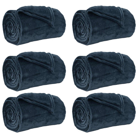Vidaxl kleden 6 pcs marineblauw 130 x 150 cm fleece