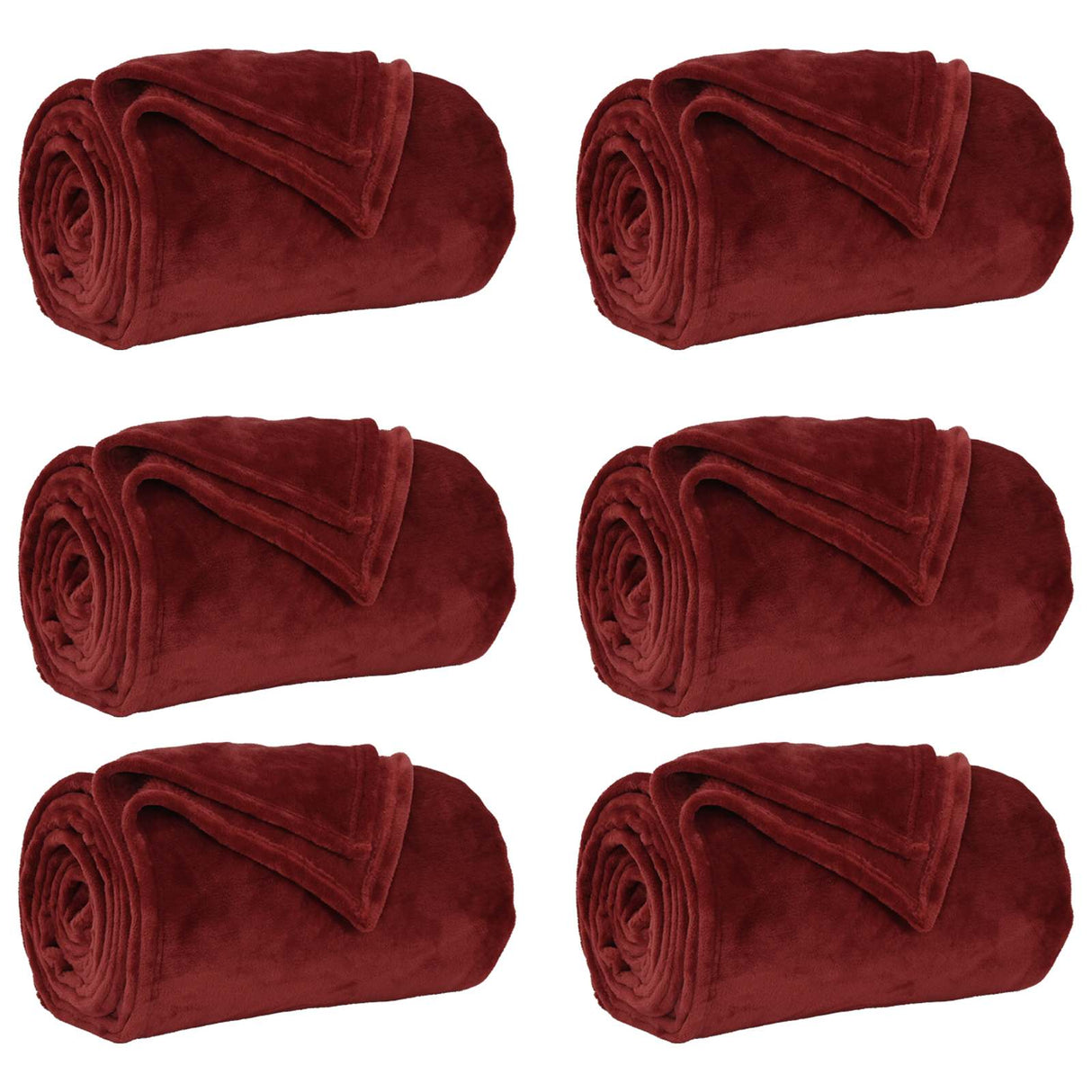 Vidaxl kleden 6 pcs bordeaux rood 220 x 240 cm fleece