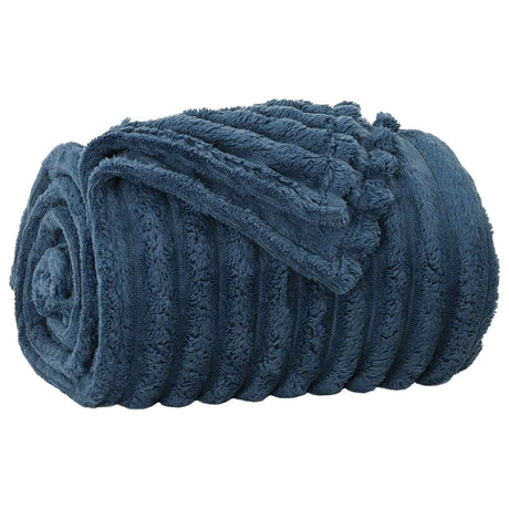 Vidaxl gooi deken marineblauw 240 x 220 cm fleece
