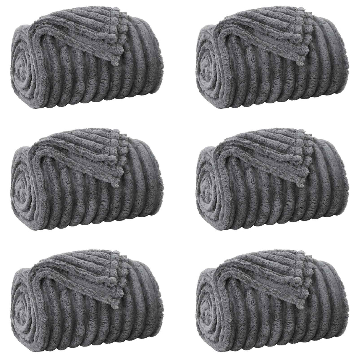 Vidaxl kleden 6 pcs donkergrijs 240 x 220 cm fleece