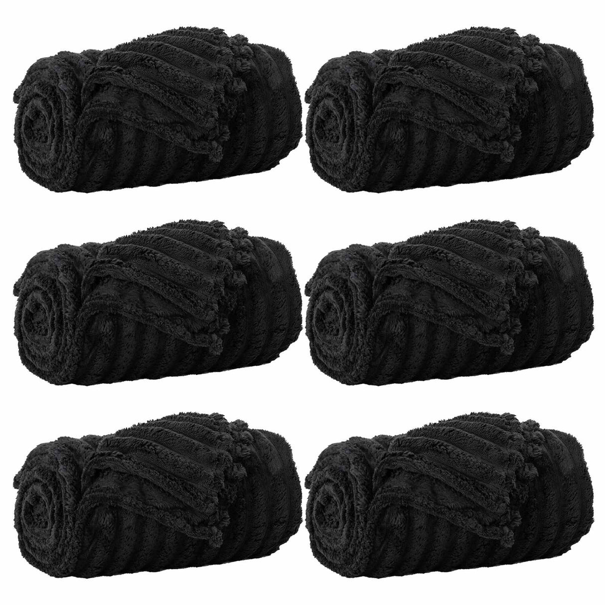 Vidaxl kleden 6 pcs zwart 150 x 130 cm fleece