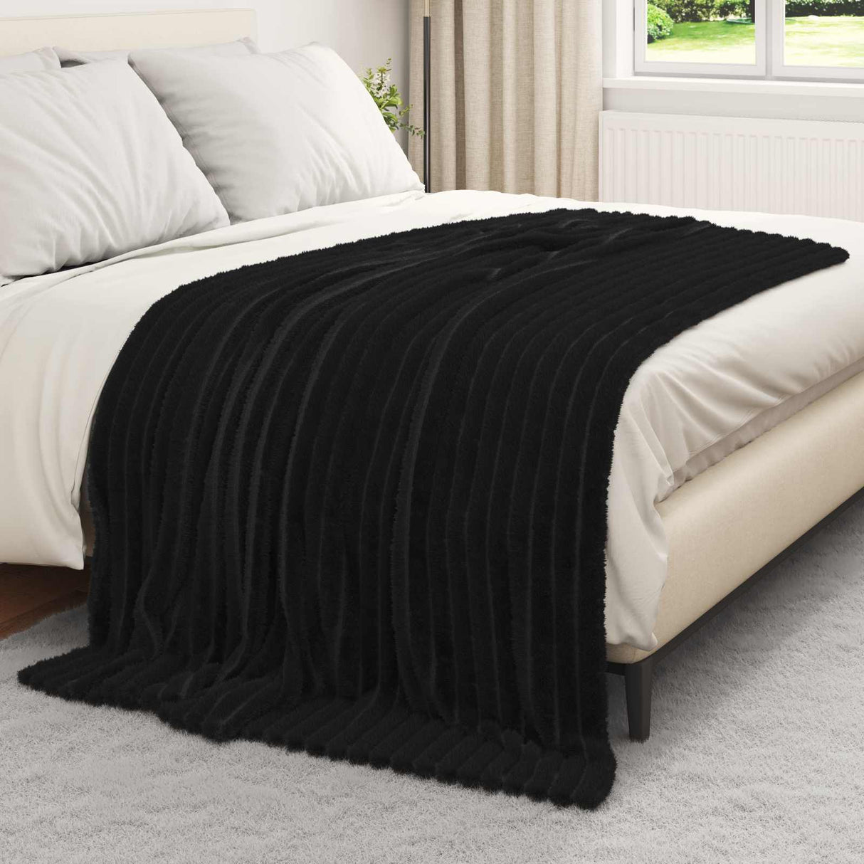 Vidaxl kleden 6 pcs zwart 200 x 150 cm fleece