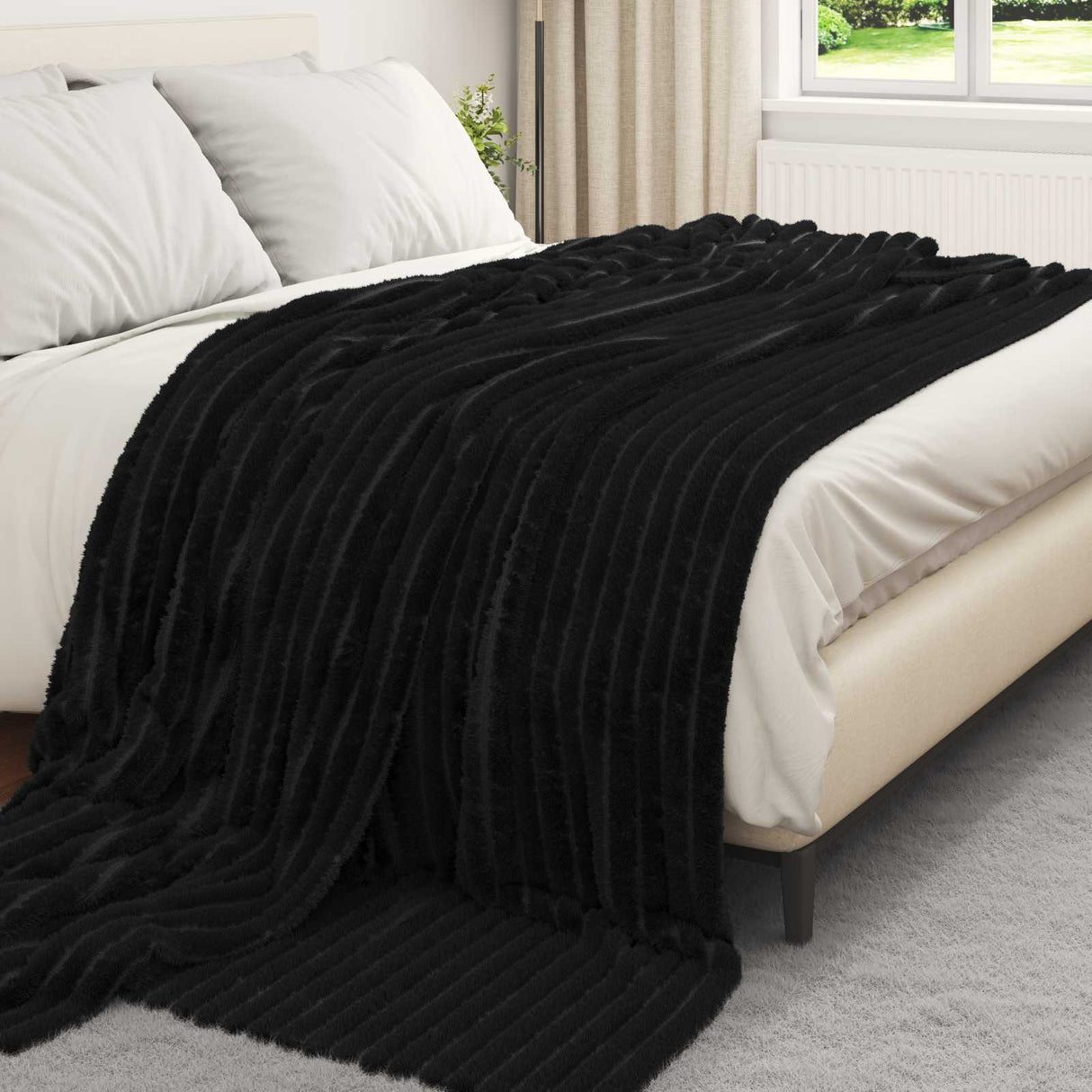 Vidaxl kleden 6 pcs zwart 270 x 240 cm fleece
