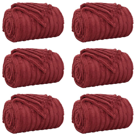 Vidaxl kleden 6 pcs bordeaux rood 150 x 130 cm fleece