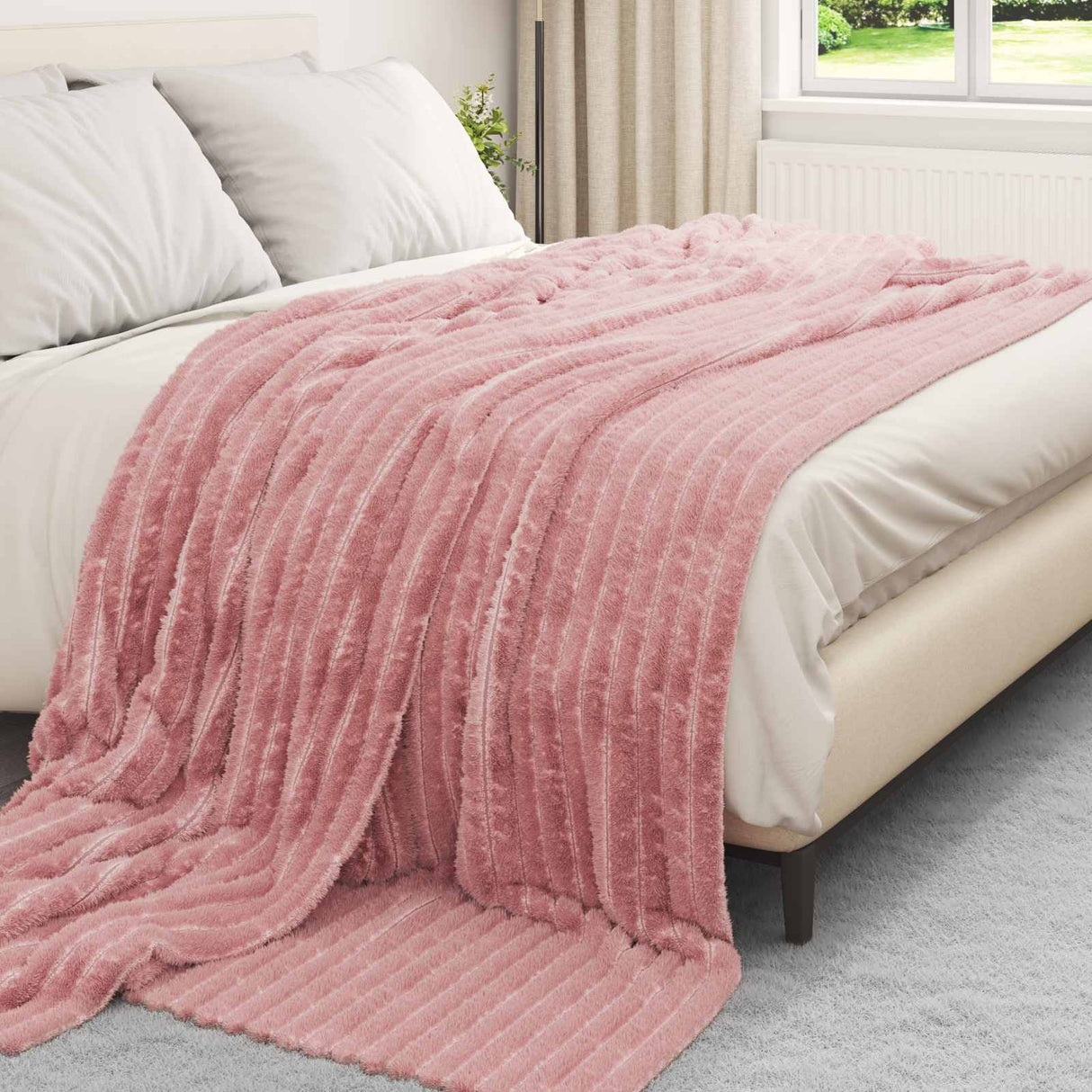 Vidaxl kleden 6 pcs roze 270 x 240 cm fleece