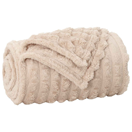 Vidaxl gooi deken beige 200 x 150 cm fleece