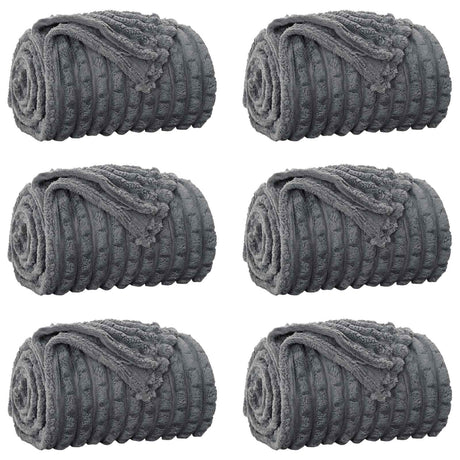 Vidaxl kleden 6 pcs donkergrijs 200 x 150 cm fleece