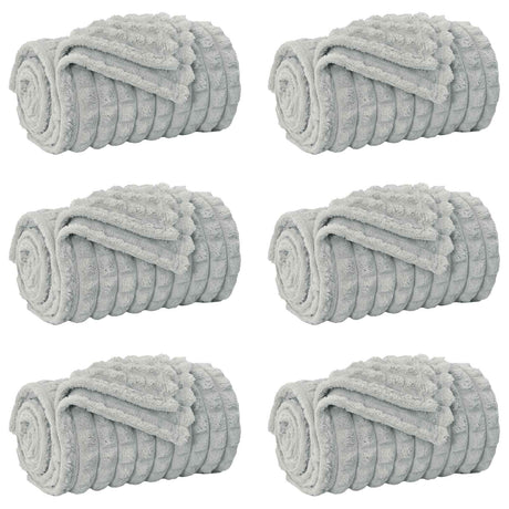 Vidaxl kleden 6 pcs grijs 200 x 150 cm fleece