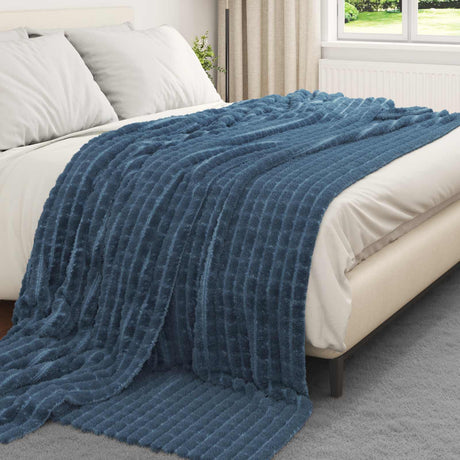 Vidaxl kleden 6 pcs marineblauw 240 x 220 cm fleece