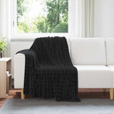 Vidaxl kleden 6 pcs zwart 150 x 130 cm fleece