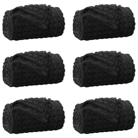 Vidaxl kleden 6 pcs zwart 200 x 150 cm fleece