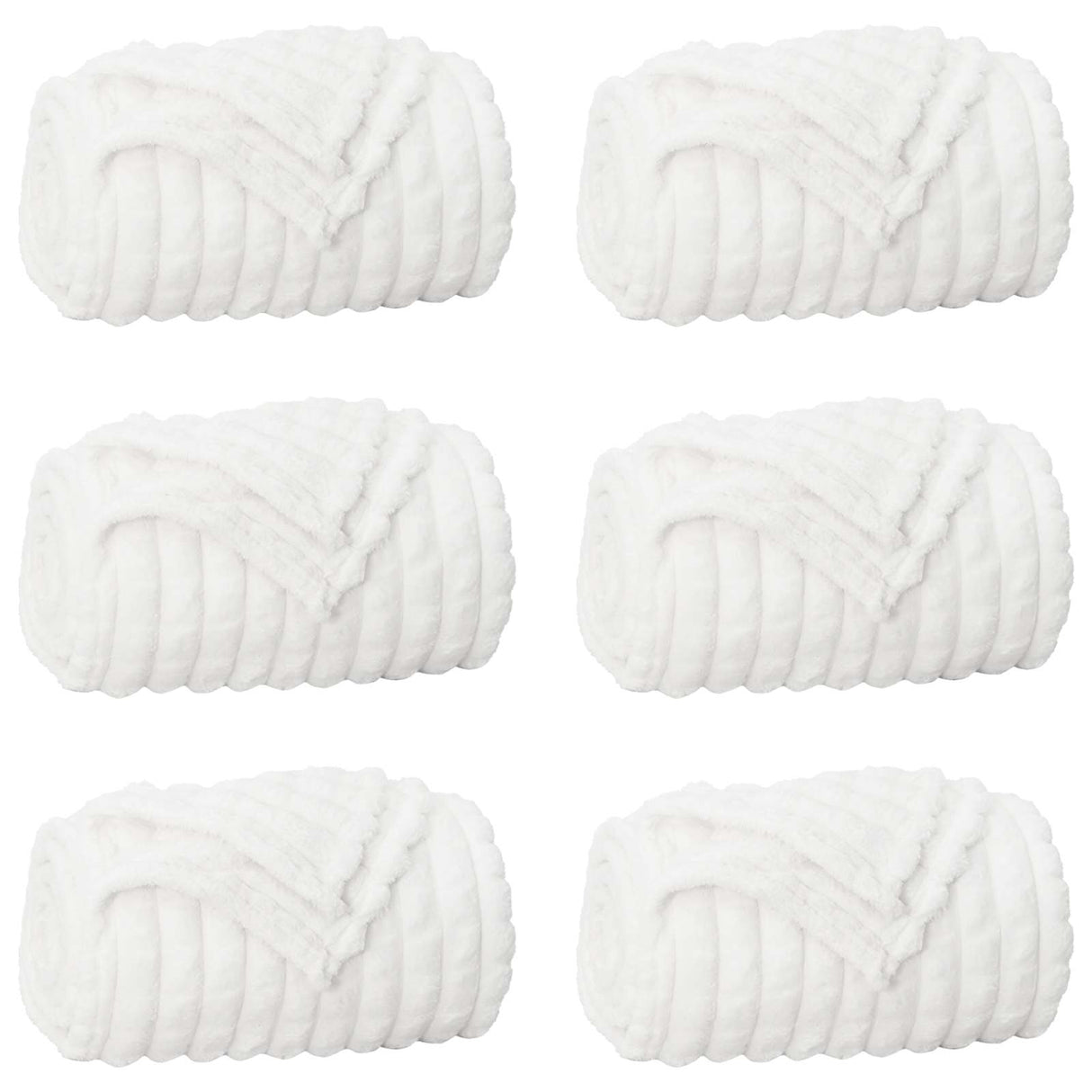 Vidaxl kleden 6 pcs wit 240 x 220 cm fleece